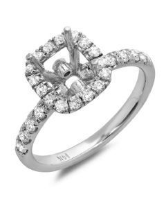 14K White Gold Engagement Ring