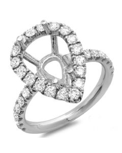 14K White Gold Engagement Ring 