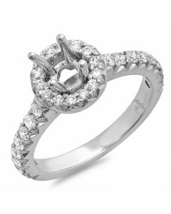 14K White Gold Engagement Ring 