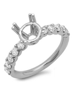 14K White Gold Engagement Ring 