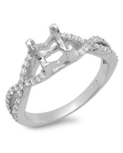 14K White Gold Engagement Ring 