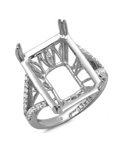 14K White Gold Engagement Ring