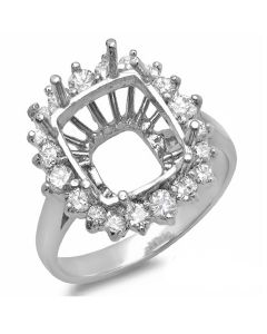 14K White Gold Engagement Ring