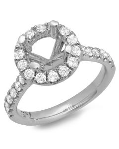 14K White Gold Engagement Ring 