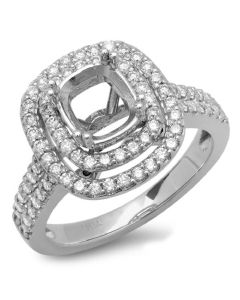 14K White Gold Engagement Ring 