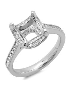 14K White Gold Engagement Ring