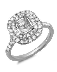 14K White Gold Engagement Ring 
