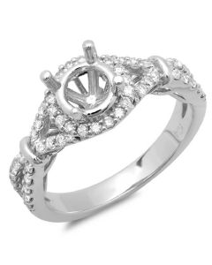 14K White Gold Engagement Ring 