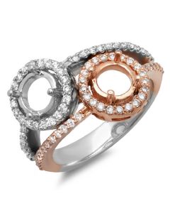 14K White & Rose Gold Engagement Ring 