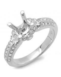 14K White Gold Engagement Ring 