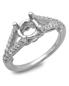14K White Gold Engagement Ring 