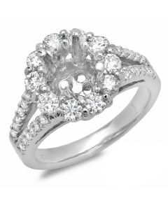 14K White Gold Engagement Ring