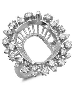 14K White Gold Engagement Ring 