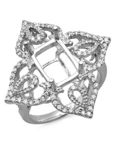 14K White Gold Engagement Ring 