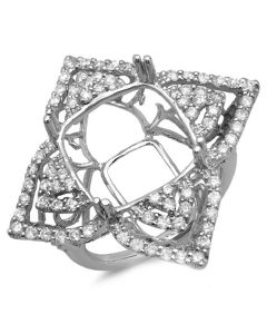 14K White Gold Engagement Ring 
