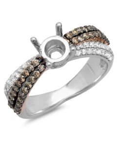 14K White & Rose Gold Engagement Ring 