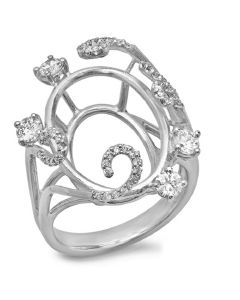14K White Gold Engagement Ring 