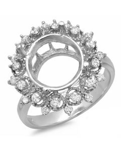 14K White Gold Engagement Ring 