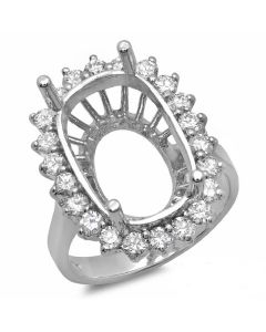 14K White Gold Engagement Ring 
