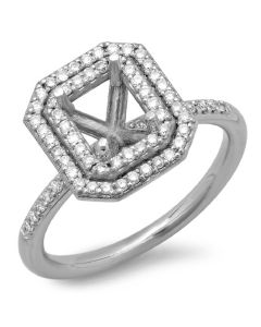 14K White Gold Engagement Ring 