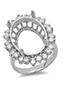 14K White Gold Engagement Ring