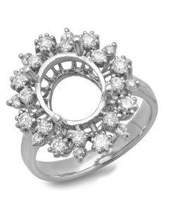14K White Gold Engagement Ring 