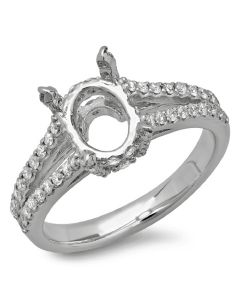 14K White Gold Engagement Ring 