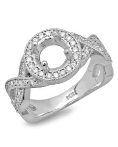 14K White Gold Engagement Ring 