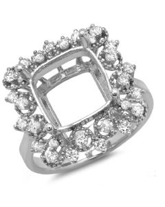 14K White Gold Engagement Ring 