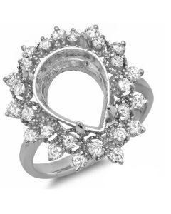 14K White Gold Engagement Ring 