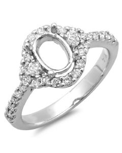 14K White Gold Engagement Ring 