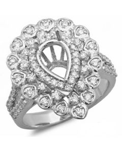 14K White Gold Engagement Ring