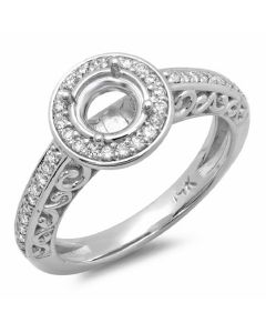 14K White Gold Engagement Ring 