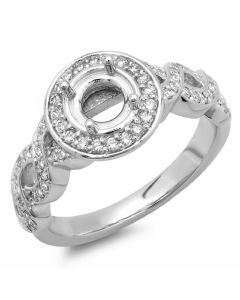 14K White Gold Engagement Ring 