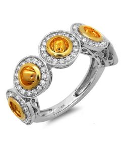 14K White & Yellow Gold Engagement Ring 