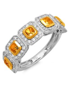 14K White & Yellow Gold Engagement Ring 