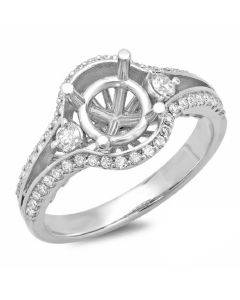 14K White Gold Engagement Ring 
