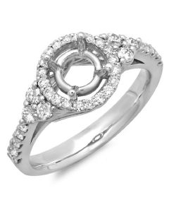 14K White Gold Engagement Ring 