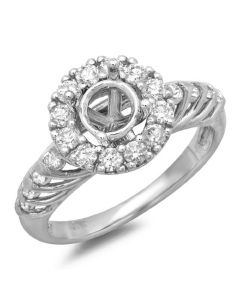 14K White Gold Engagement Ring