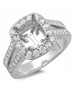 14K White Gold Engagement Ring 