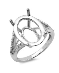 14K White Gold Engagement Ring 