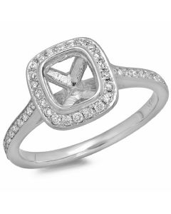 14K White Gold Engagement Ring