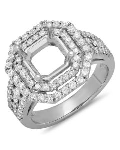 14K White Gold Engagement Ring 