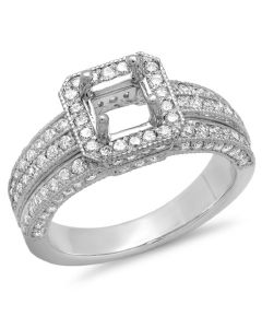 14K White Gold Engagement Ring 