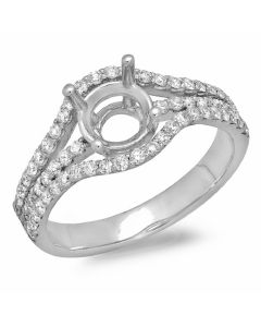 14K White Gold Engagement Ring