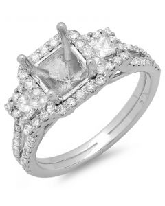 14K White Gold Engagement Ring