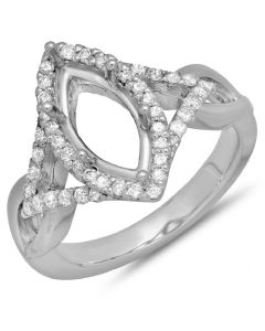 14K White Gold Engagement Ring 
