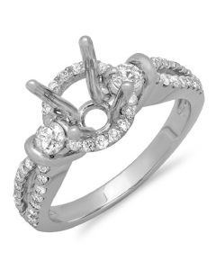 14K White Gold Engagement Ring