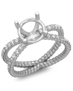 14K White Gold Engagement Ring