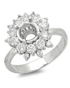 14K White Gold Engagement Ring 